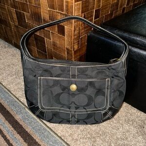 COACH Logo Hobo Bag, Black